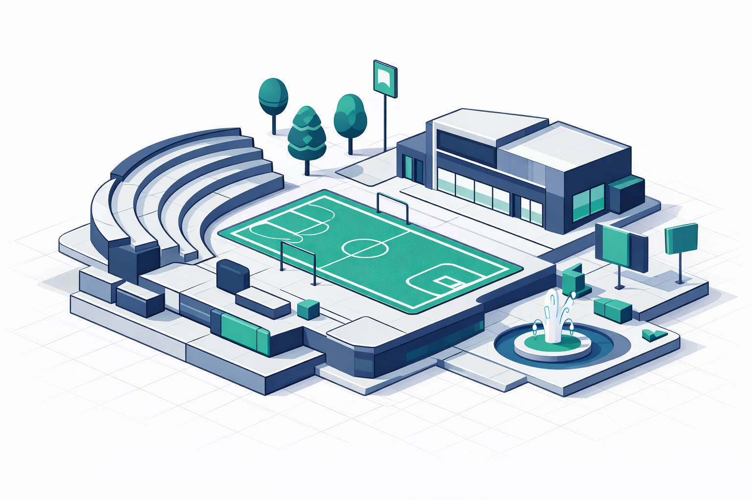 Park district isometric illustration